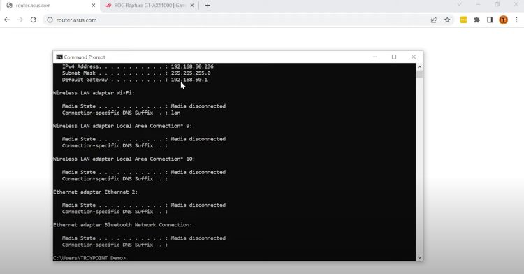 After doing this you are looking for your Default Gateway address.