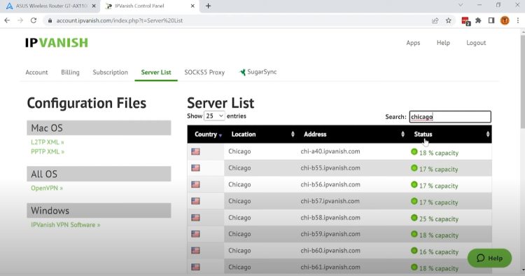 Then exit out of the folders and return back to the IPVanish server list page.