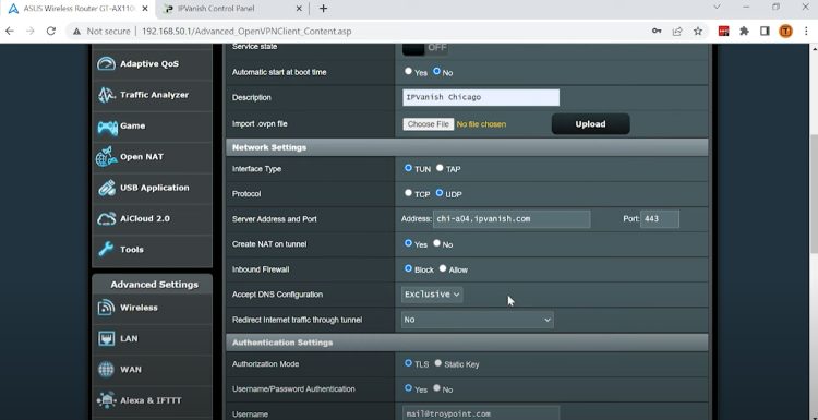 Change Accept DNS Configuration to Exclusive.