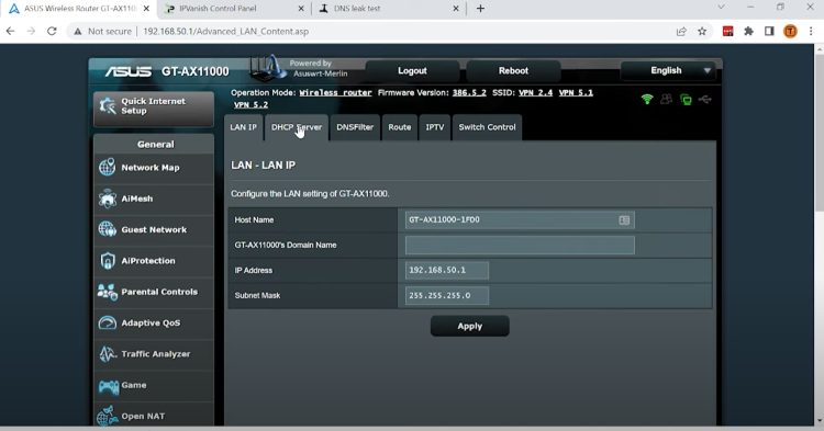 Click DHCP-Server.