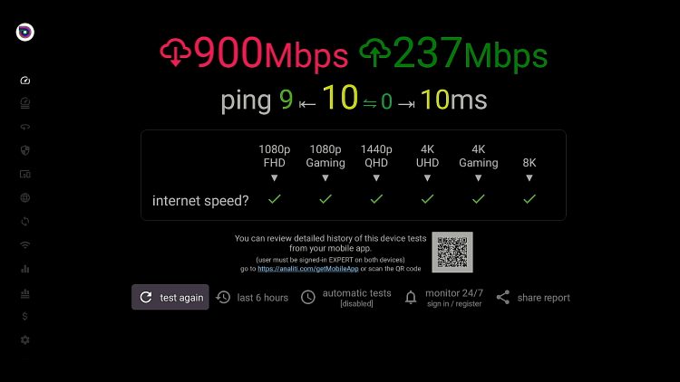 Download & Upload Speeds