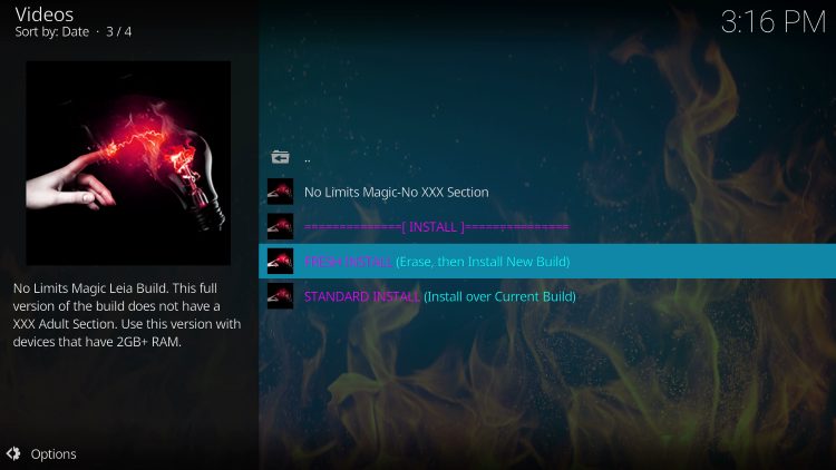 Click Fresh Install no limits magic build