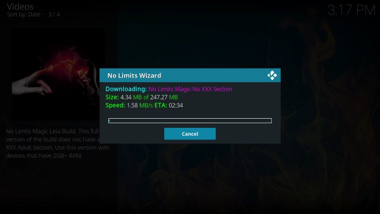 Wait for the build download to finish
