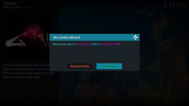 When prompted, click Force Close.
