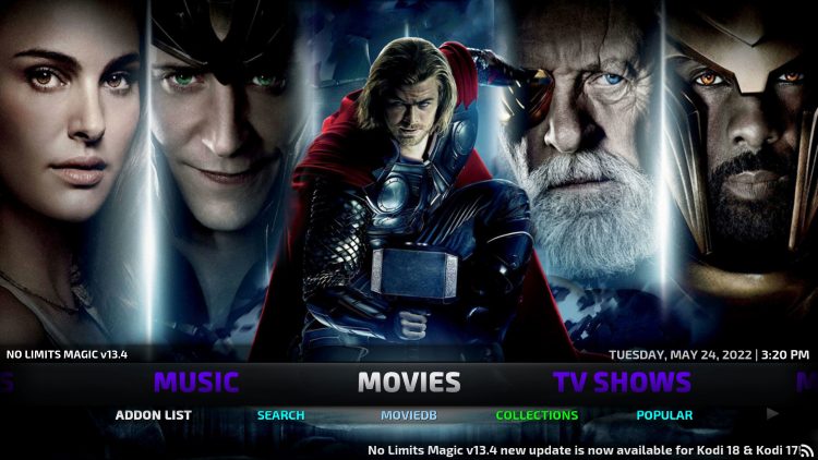 You have successfully installed the No Limits Magic build on your Kodi device.