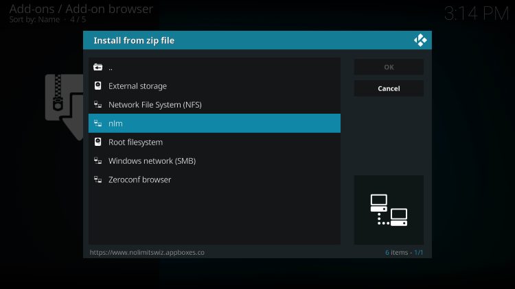 Click nlm or whatever you named the file source in the previous step