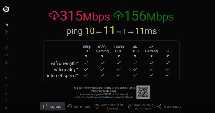 We then cross-referenced our speed test results with Analiti Speed Test and noticed a discrepancy in download speeds.