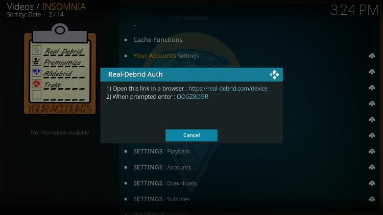 This screen will appear. Write down the code provided.
