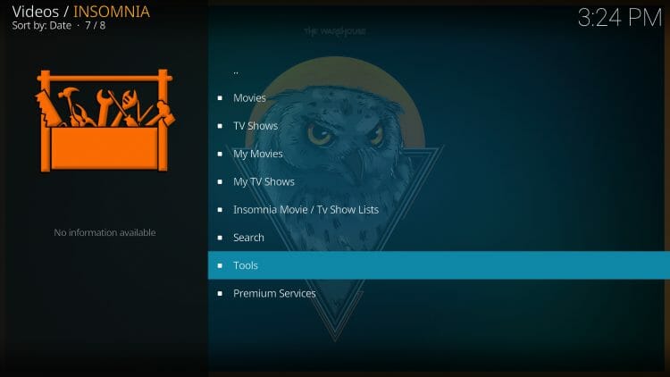 Scroll down and click Tools.