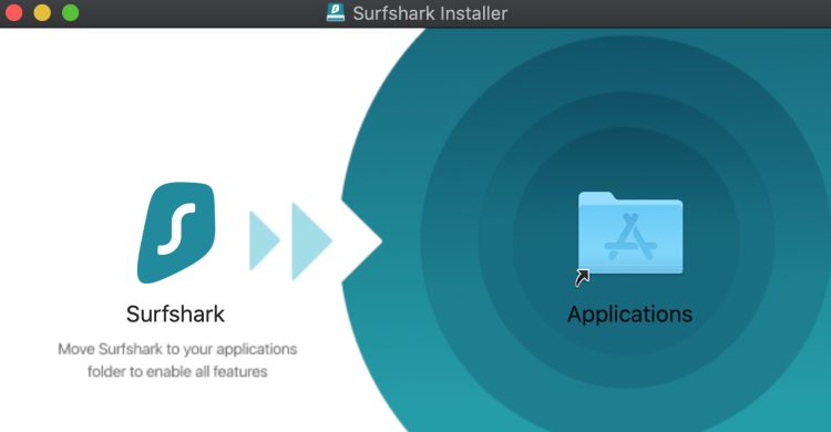 Drag the Surfshark VPN app icon into your Applications folder.