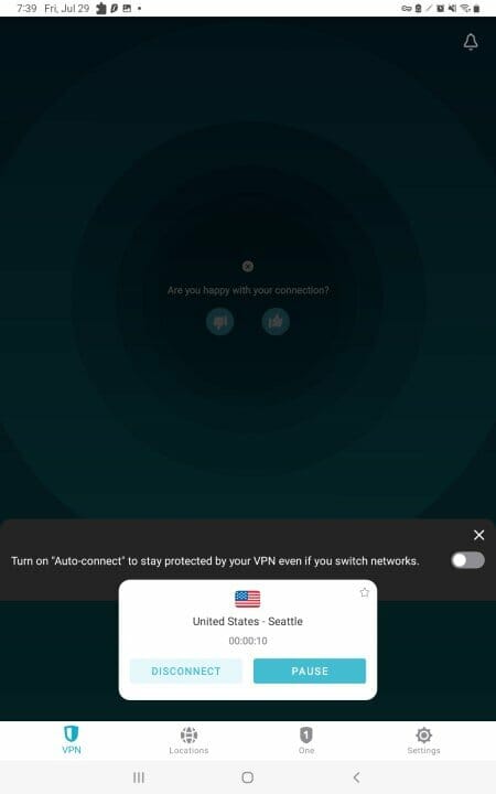 surfshark vpn connected - best vpn for android