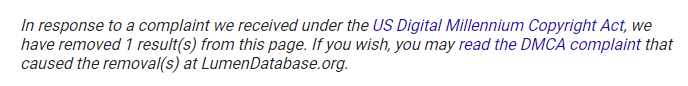 if you scroll to the bottom of Google after searching for anything "IPTV" related you will likely find a message noting the DMCA law and the removal of certain results.