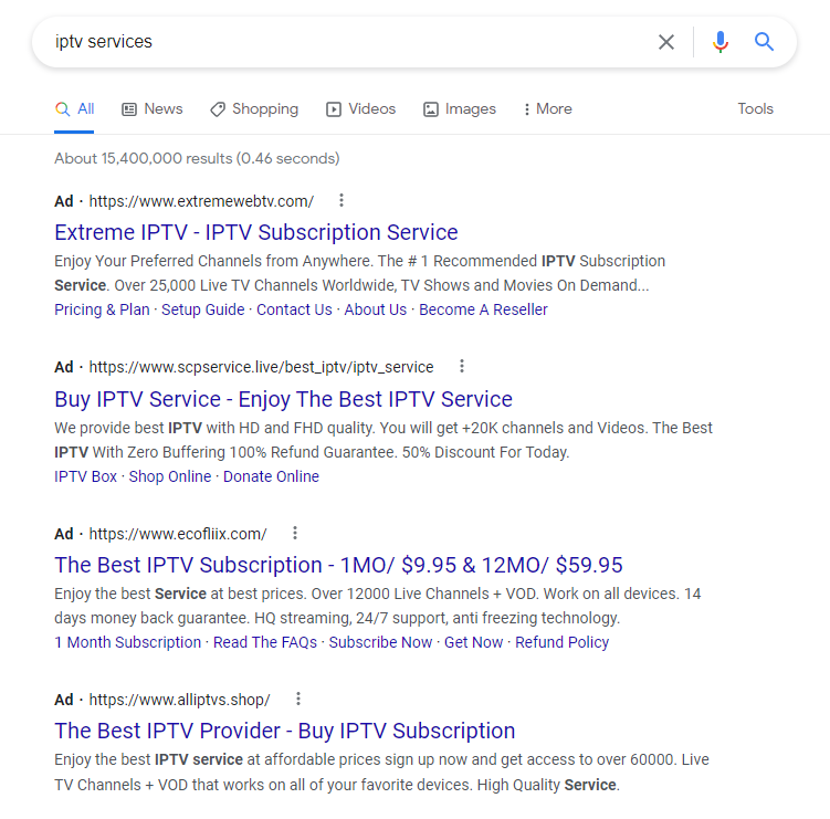 Google Censoring IPTV While Profiting from Ads