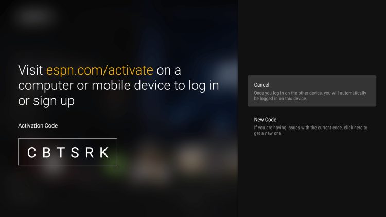 You are now given an activation code. Make note of this.