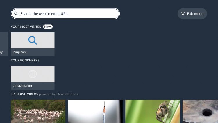 Launch the Silk Browser and click the search bar on top.