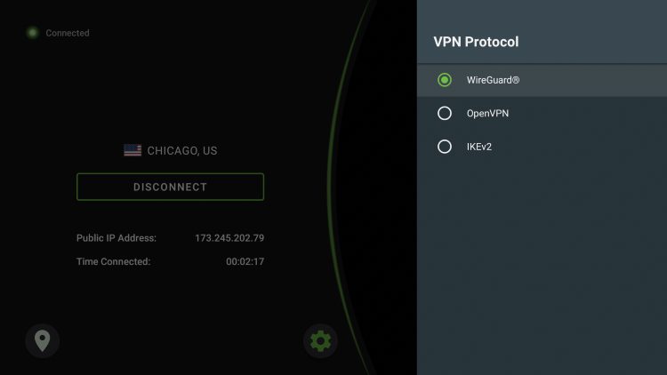 You will notice IPVanish has various VPN Protocol selections