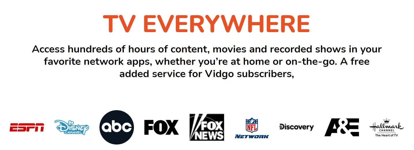 vidgo tv everywhere