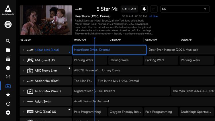 apollo tv epg