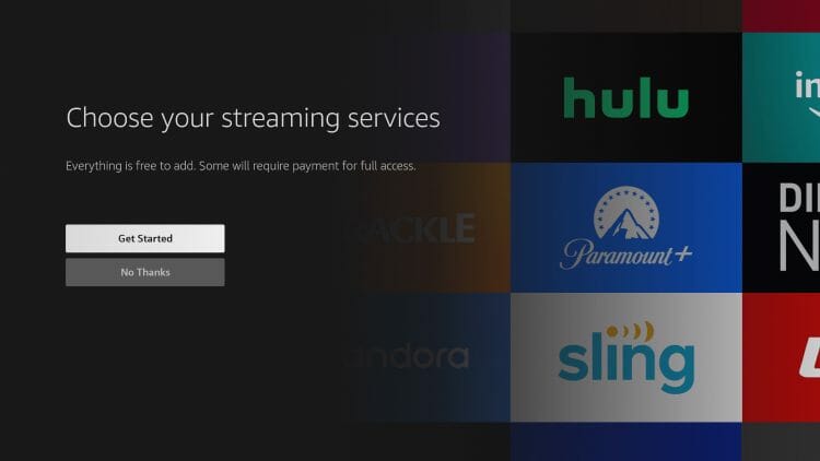 how to set up firestick choose streaming services