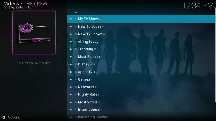 tv shows category the crew kodi