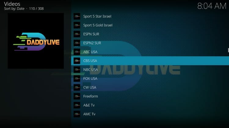 Live Channel Options