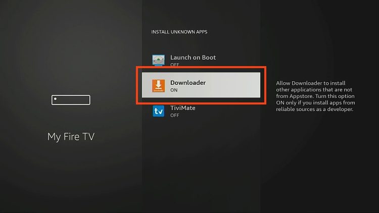 hover over downloader and click to turn on to jailbreak firestick