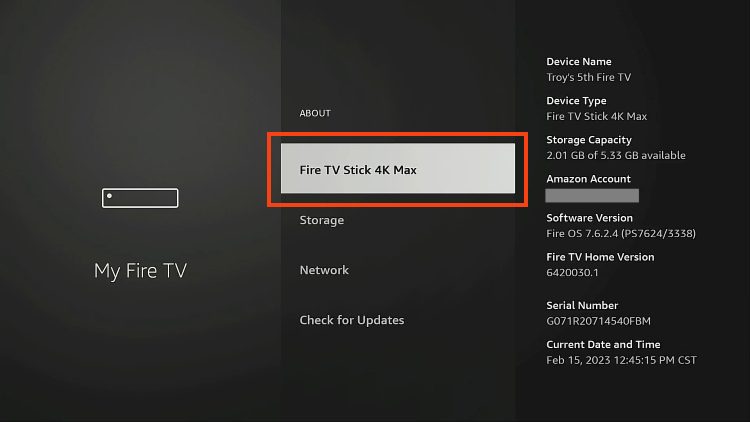 select your device and click 7 times to jailbreak firestick