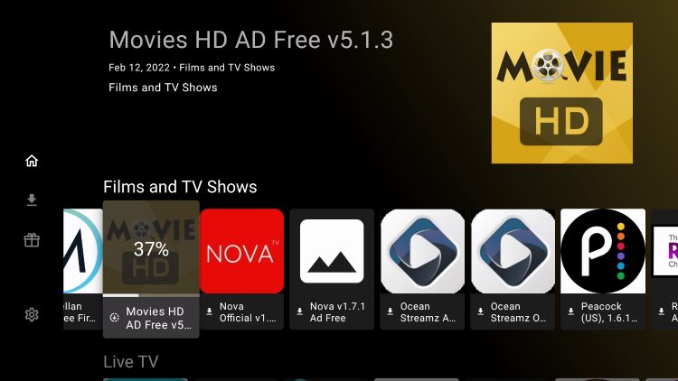 wait for movie hd apk to install