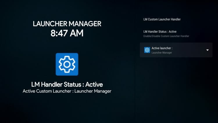 click active launcher