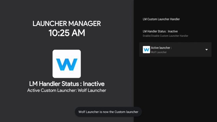 wolf launcher is now custom launcher message