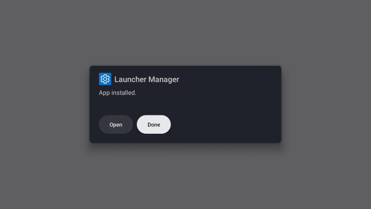 click done for launcher manager