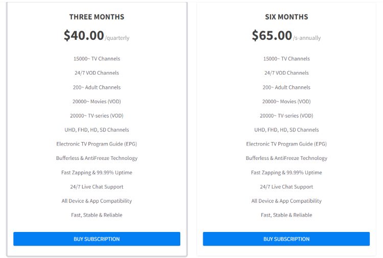 worthystream iptv plans