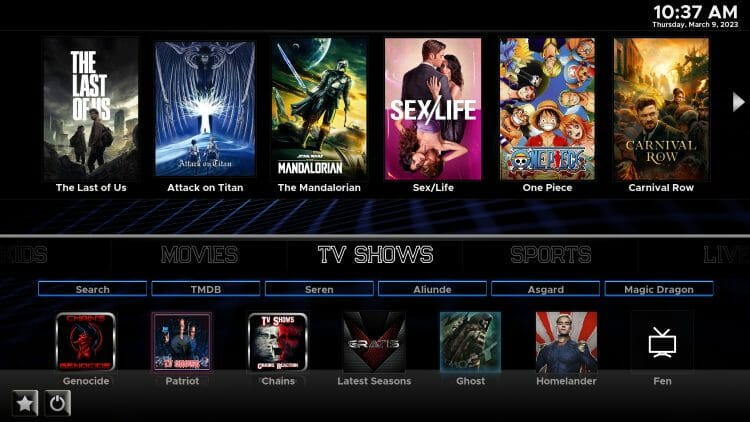 xontrix kodi build home screen