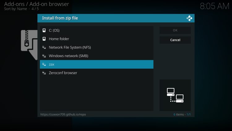 choose zax for POVico kodi build