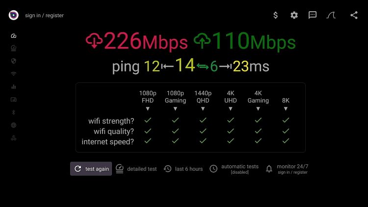 Download & Upload Speeds