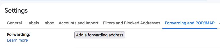 Add StartMail Forwarding Address