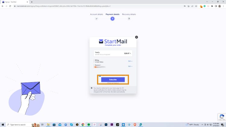 input payment to send anonymous email