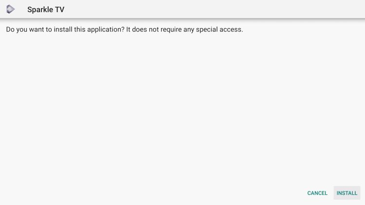 click install for sparkle tv apk