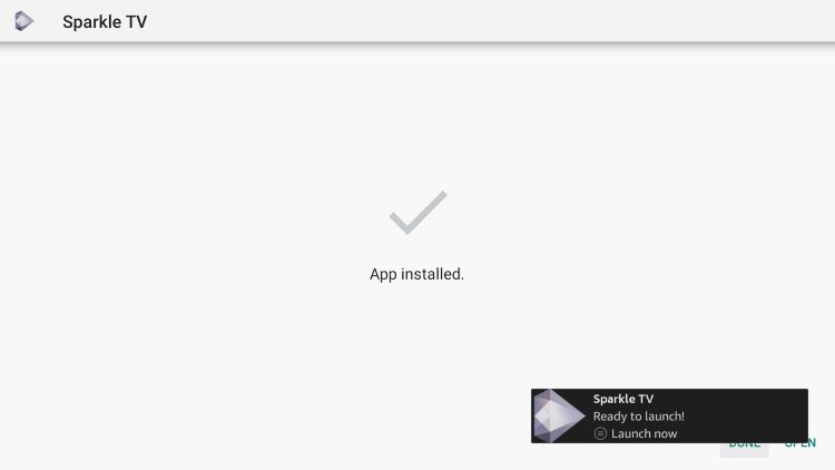 sparkle tv iptv player ready to launch message