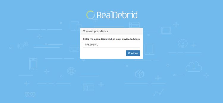 go to real-debrid.com/device and enter provided code