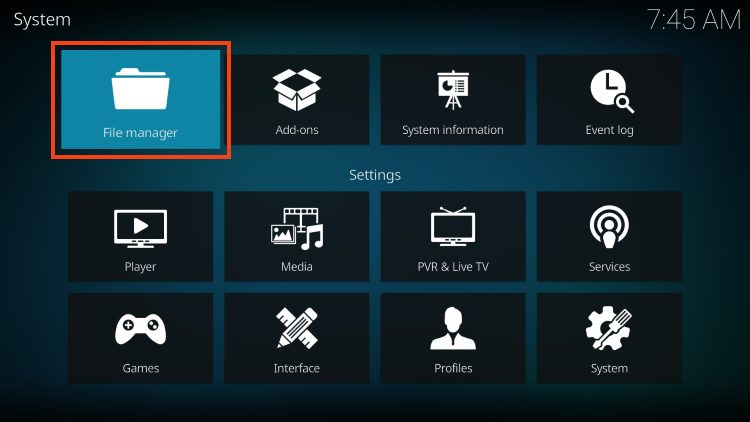 select file manager for diggz xenon on kodi