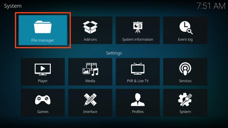 select file manager for fen kodi addon cocoscrapers