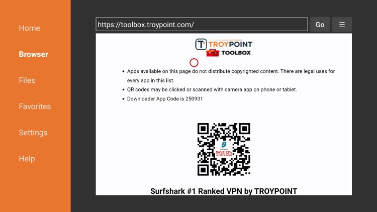 you are then met with the troypoint toolbox home screen