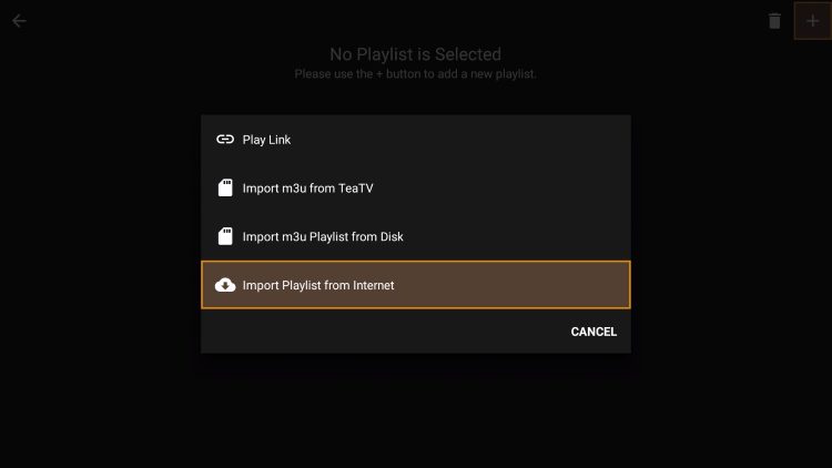 select import playlist from internet