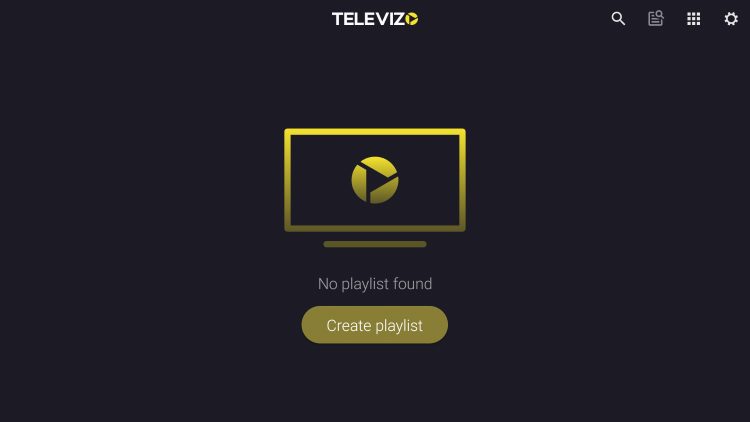 select create playlist for televizo