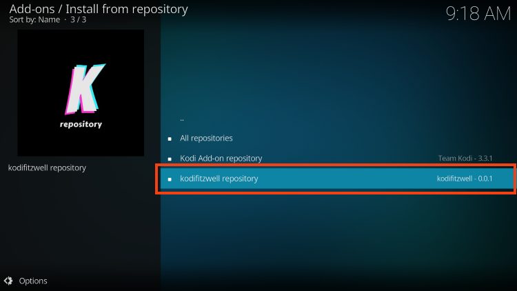 select kodifitzwell repository
