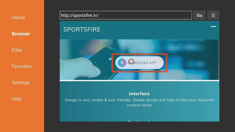click download sportsfire tv