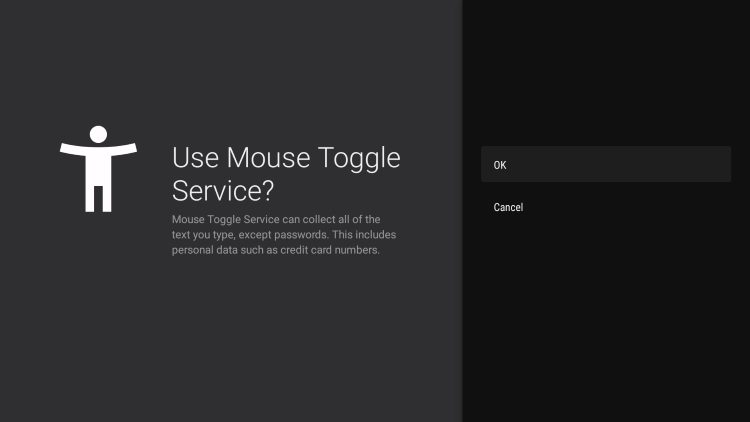 click ok for mouse toggle for nvidia shield