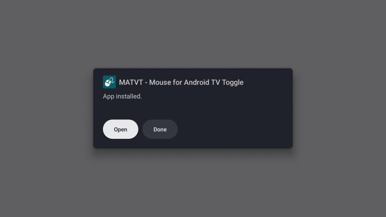 click open mouse toggle for android tv