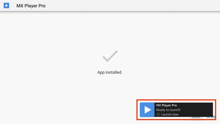 mx player ready to launch message